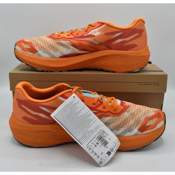 Salomon Mens Size 10.5 Aero Volt Tumeric Red Blue Road Running Shoes Sneakers